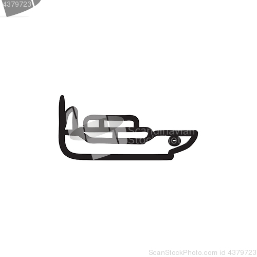 Image of Cargo container ship sketch icon.