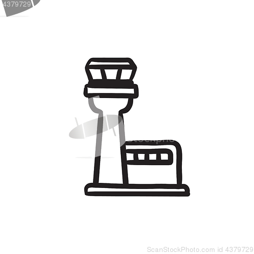 Image of Flight control tower sketch icon.