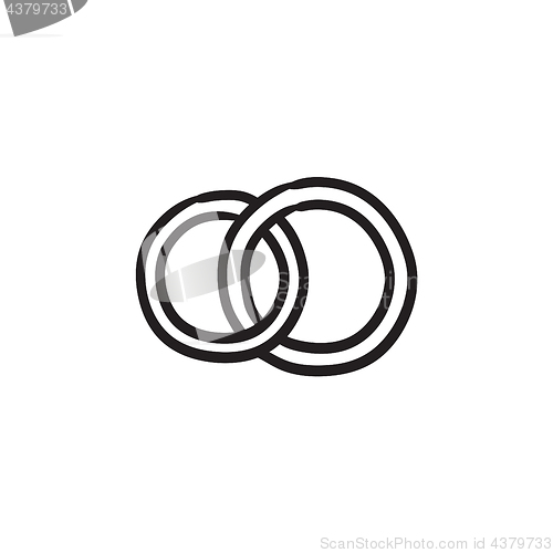Image of Wedding rings sketch icon.