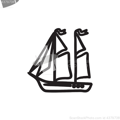 Image of Sailboat sketch icon.