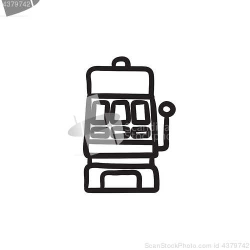 Image of Slot machine sketch icon.