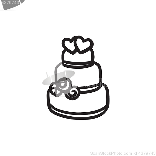 Image of Wedding cake sketch icon.