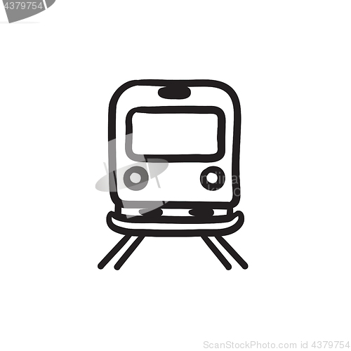 Image of Back view of train sketch icon.