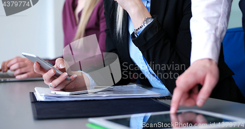 Image of Business Team At A Meeting at modern office building