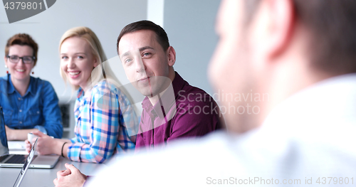 Image of Business Team At A Meeting at modern office building