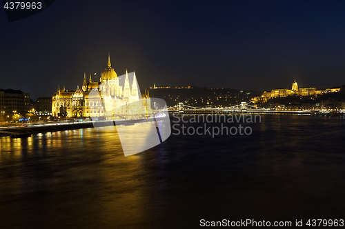 Image of Cityscape of Budapest at night