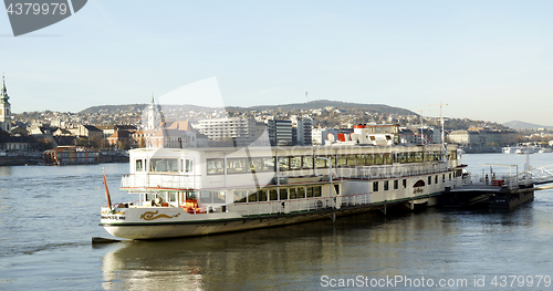 Image of Tourist boat at Danube river in Budapest