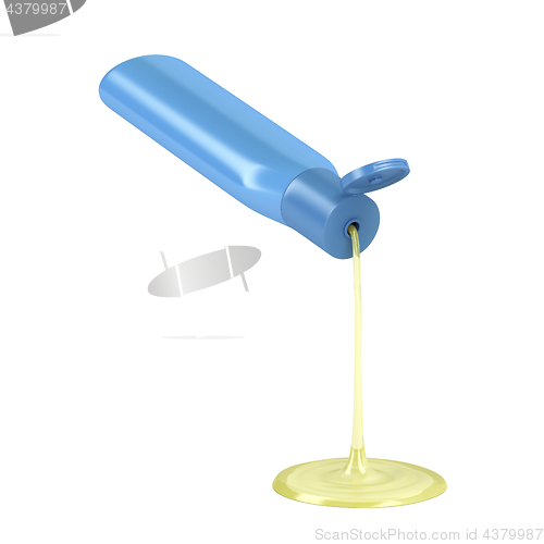 Image of Pouring cosmetic liquid from the bottle