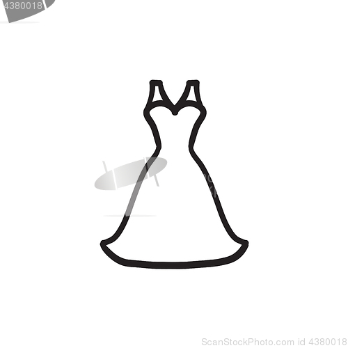 Image of Wedding dress sketch icon.