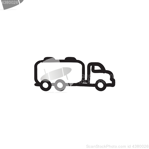 Image of Truck liquid cargo sketch icon.