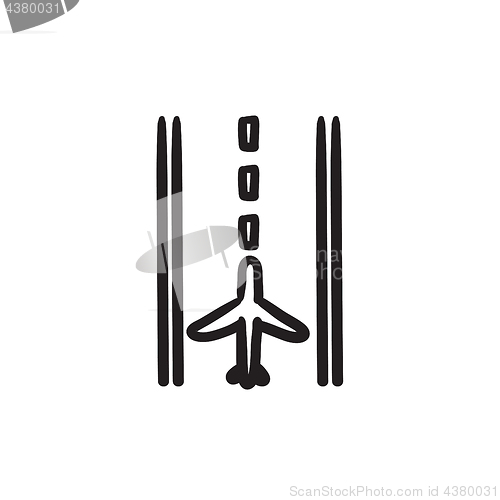 Image of Airport runway sketch icon.