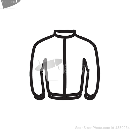 Image of Biker jacket sketch icon.