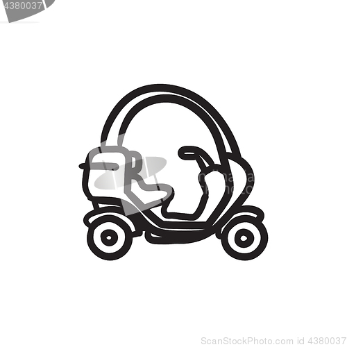 Image of Rickshaw sketch icon.