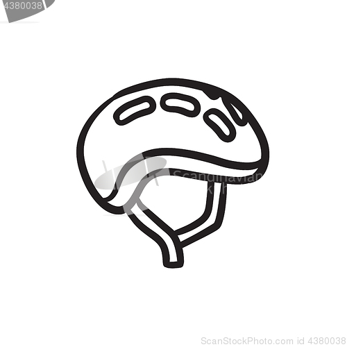 Image of Bicycle helmet sketch icon.