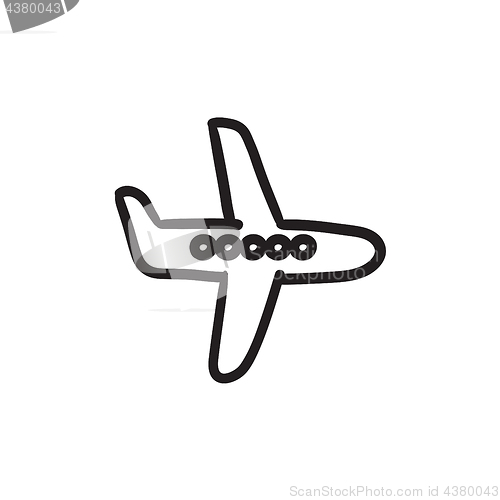 Image of Flying airplane sketch icon.