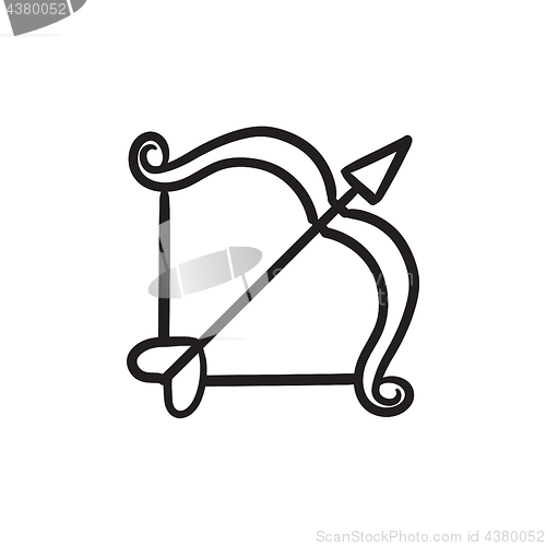 Image of Bow and arrow sketch icon.