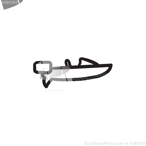 Image of Motorboat sketch icon.