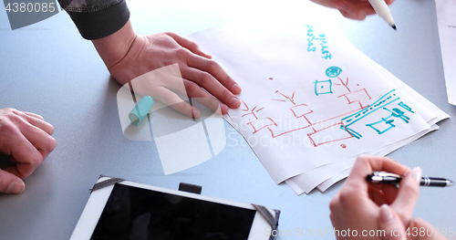 Image of Business Team At A Meeting at modern office building