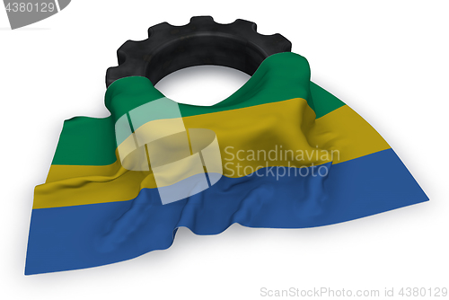 Image of gear wheel and flag of gabon