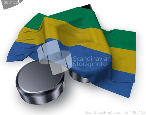 Image of music note and flag of gabon - 3d rendering