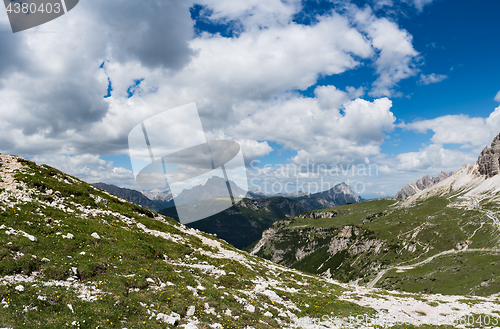 Image of National Nature Park Tre Cime In the Dolomites Alps. Beautiful n