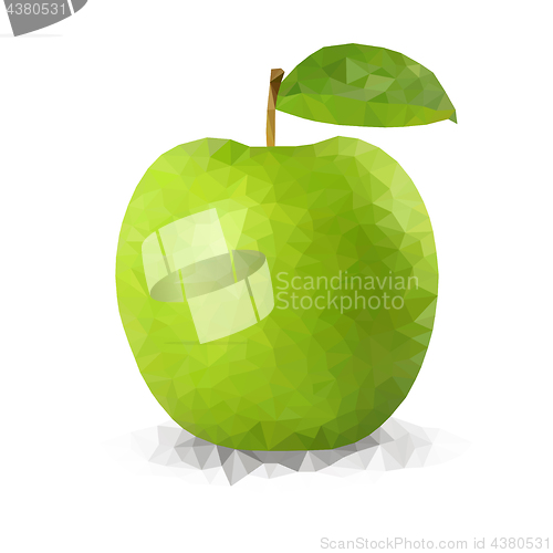 Image of Vector green polygonal apple