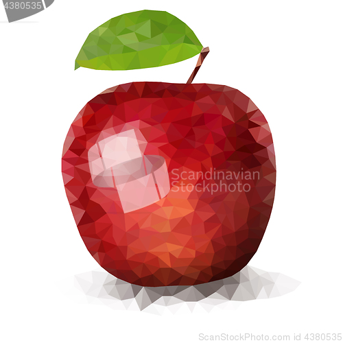 Image of Vector red polygonal apple