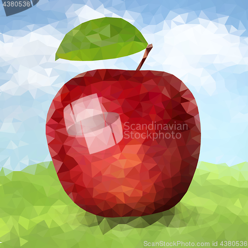 Image of Vector red polygonal apple