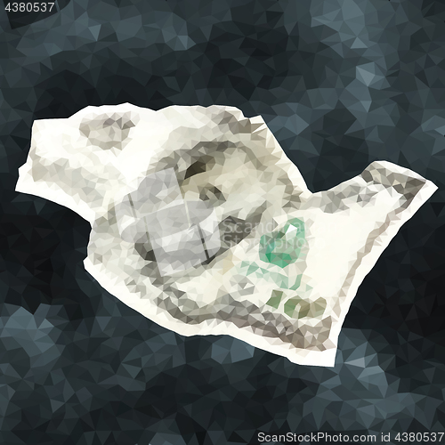 Image of Vector polygonal crumpled one hundred dollars