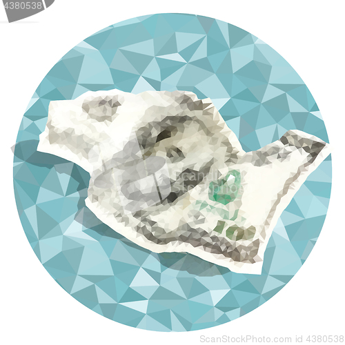 Image of Vector polygonal crumpled one hundred dollars