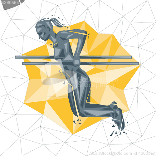 Image of Vector silhouettes of woman doing fitness and crossfit workouts