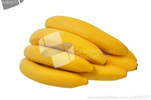 Image of Yellow bananas on white