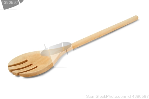 Image of Wooden fork on white