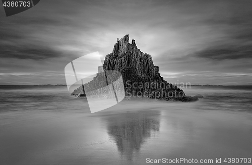 Image of Moody skies over Pyramid rock sea stack