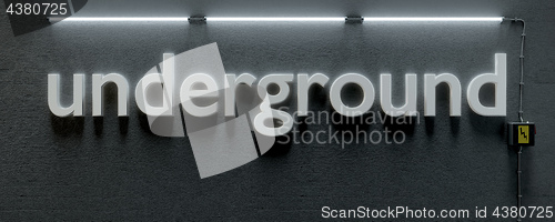 Image of a underground wall with neon lights