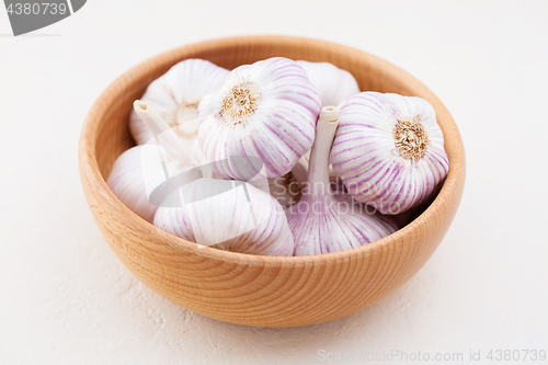 Image of garlic bulbs on white background