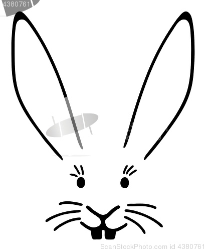 Image of a typical easter bunny face with big ears