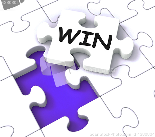 Image of Win Puzzle Shows Success Winner Succeeding