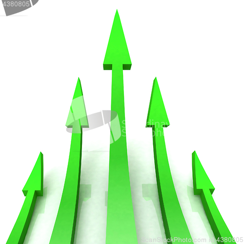 Image of 5 Green Arrows Shows Progress Target