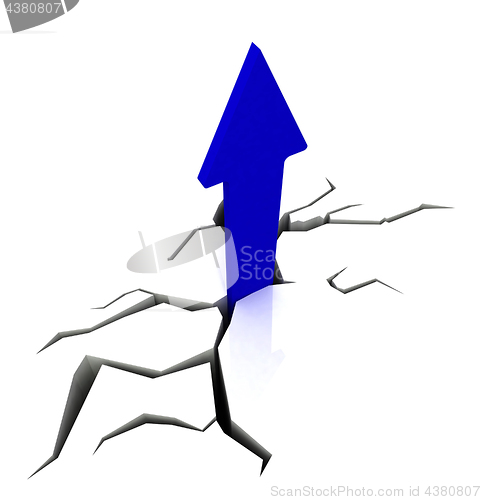 Image of Blue Upward Arrow Shows Breakthrough