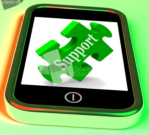 Image of Support On Smartphone Shows Customer Support