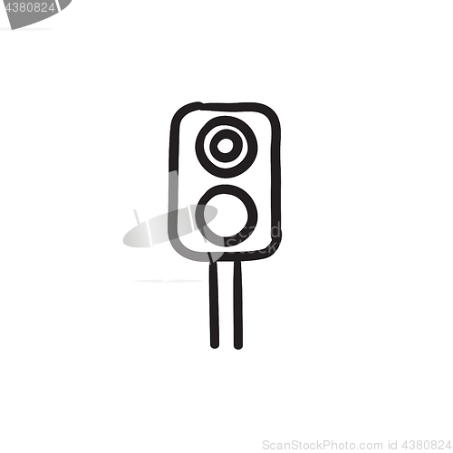 Image of Railway traffic light sketch icon.