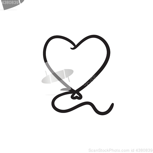 Image of Heart balloon sketch icon.