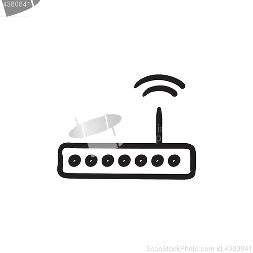 Image of Wireless router sketch icon.