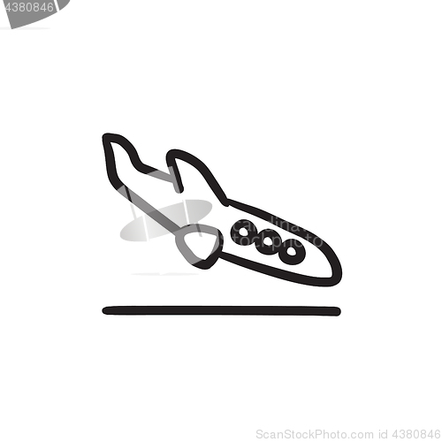 Image of Landing aircraft sketch icon.