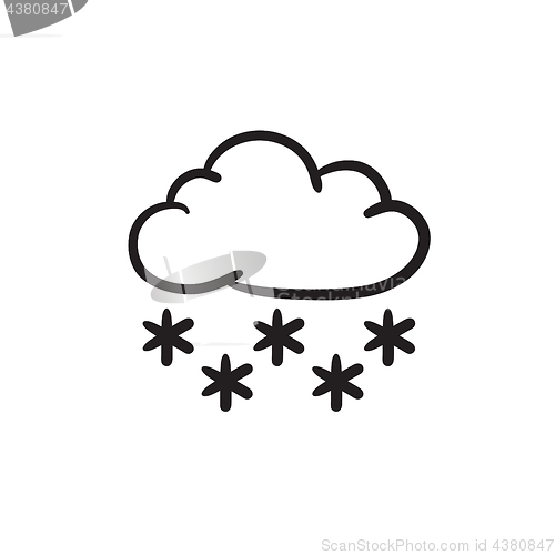 Image of Cloud with snow sketch icon.