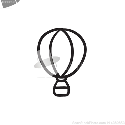 Image of Hot air balloon sketch icon.