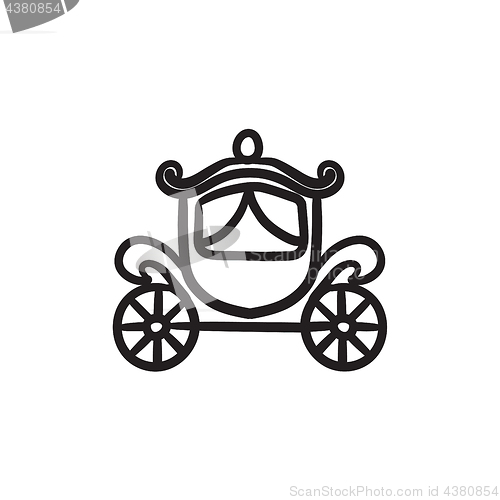 Image of Wedding carriage sketch icon.