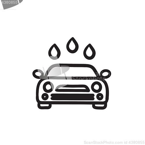 Image of Car wash sketch icon.