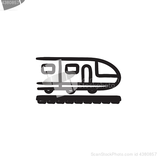 Image of Modern high speed train sketch icon.